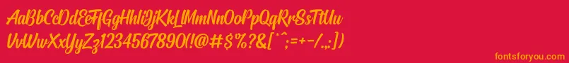 Signatra Font – Orange Fonts on Red Background