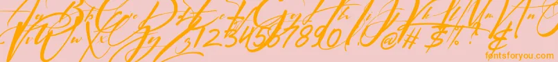 Signatrue Font – Orange Fonts on Pink Background