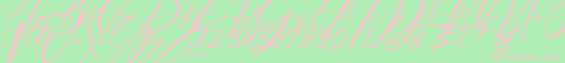 Signatrue Font – Pink Fonts on Green Background