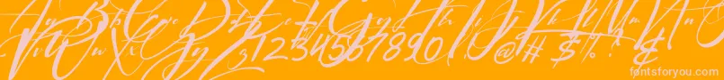 Signatrue Font – Pink Fonts on Orange Background