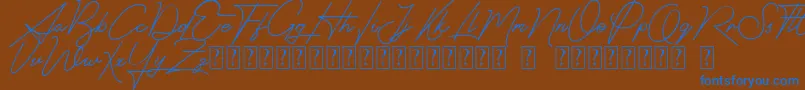 Signatrust Font – Blue Fonts on Brown Background