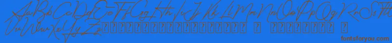 Signatrust Font – Brown Fonts on Blue Background