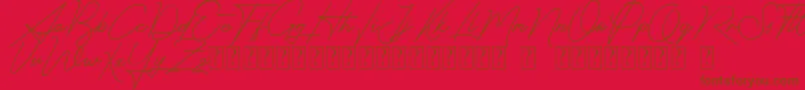 Signatrust Font – Brown Fonts on Red Background