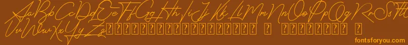 Signatrust Font – Orange Fonts on Brown Background