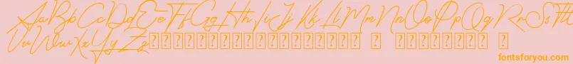 Signatrust Font – Orange Fonts on Pink Background