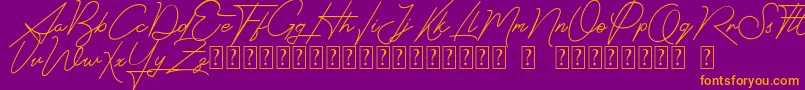 Signatrust Font – Orange Fonts on Purple Background