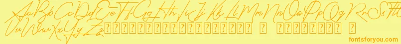 Signatrust Font – Orange Fonts on Yellow Background