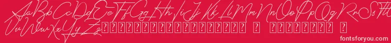 Signatrust Font – Pink Fonts on Red Background