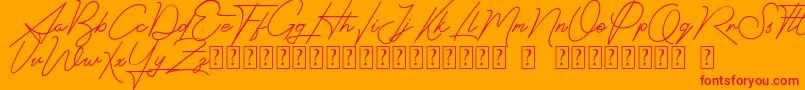 Signatrust Font – Red Fonts on Orange Background