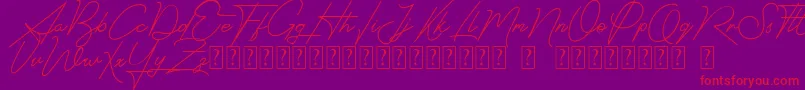 Signatrust Font – Red Fonts on Purple Background