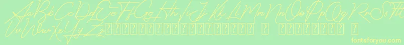 More about Signatrust Font Signatrust Font – Yellow Fonts on Green Background