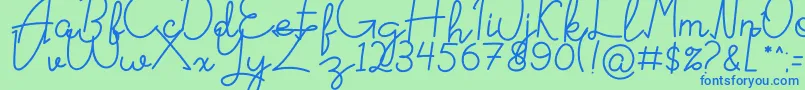 Signattured Font – Blue Fonts on Green Background