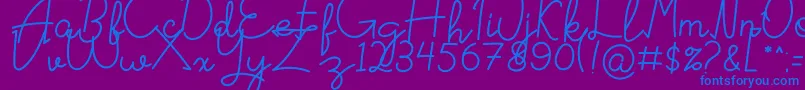 Signattured Font – Blue Fonts on Purple Background