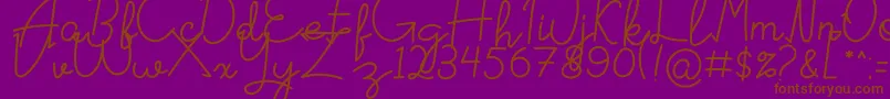 Шрифт Signattured – коричневые шрифты на фиолетовом фоне