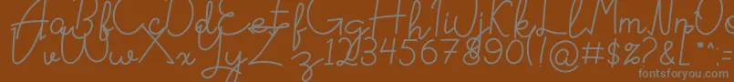 フォントSignattured – 茶色の背景に灰色の文字