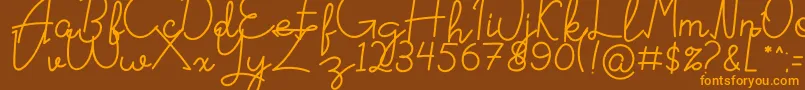 Signattured Font – Orange Fonts on Brown Background
