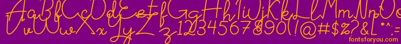 Signattured Font – Orange Fonts on Purple Background