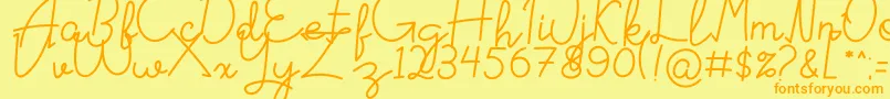 fuente Signattured – Fuentes Naranjas Sobre Fondo Amarillo