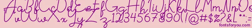 Signattured Font – Purple Fonts on Pink Background