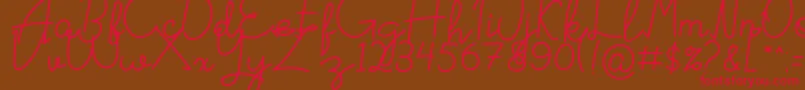 Signattured Font – Red Fonts on Brown Background