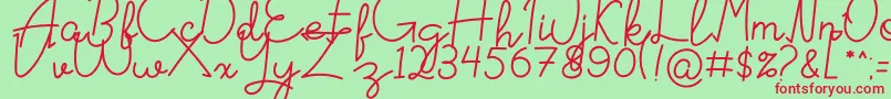 フォントSignattured – 赤い文字の緑の背景