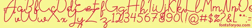Signattured Font – Red Fonts on Yellow Background