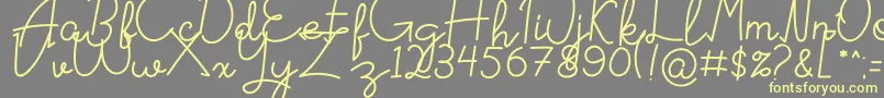 Signattured Font – Yellow Fonts on Gray Background