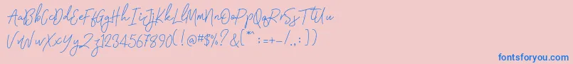 Шрифт Signatura Monoline – синие шрифты на розовом фоне