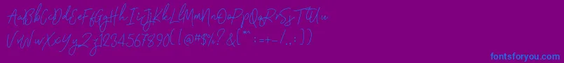 More about Signatura Monoline Font Signatura Monoline Font – Blue Fonts on Purple Background