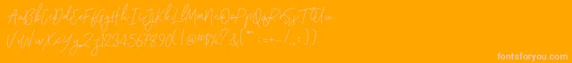 Weitere Informationen zur Signatura Monoline-Schriftart Signatura Monoline-Schriftart – Rosa Schriften auf orangefarbenem Hintergrund