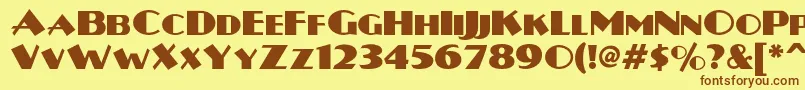 Plugnickelnf Font – Brown Fonts on Yellow Background