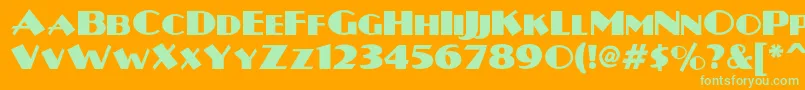 Plugnickelnf Font – Green Fonts on Orange Background