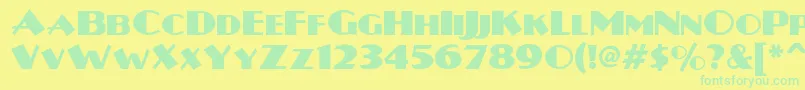 Plugnickelnf Font – Green Fonts on Yellow Background