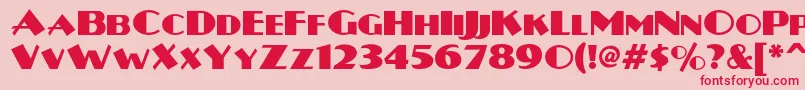Plugnickelnf-Schriftart – Rote Schriften auf rosa Hintergrund