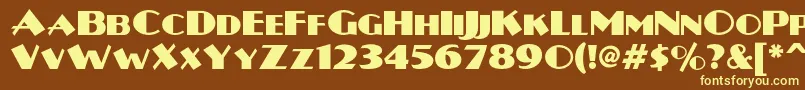 Plugnickelnf Font – Yellow Fonts on Brown Background