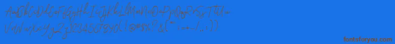 Signatura Monoline Font – Brown Fonts on Blue Background