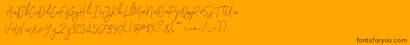 Fonte Signatura Monoline – fontes marrons em um fundo laranja
