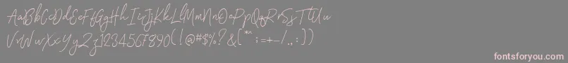 Signatura Monoline-Schriftart – Rosa Schriften auf grauem Hintergrund
