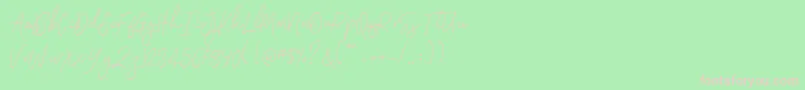 Signatura Monoline Font – Pink Fonts on Green Background
