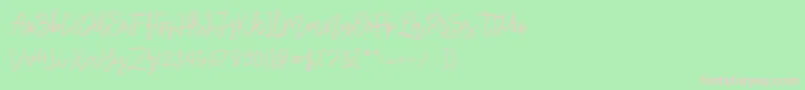 Signatural Font – Pink Fonts on Green Background