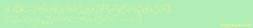 Signature Street Font – Yellow Fonts on Green Background