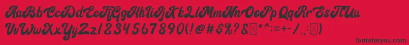 Signature Font – Black Fonts on Red Background