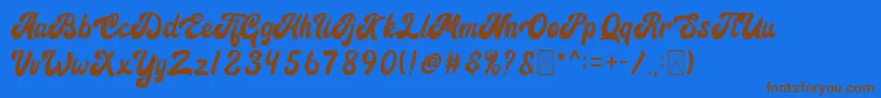 Signature Font – Brown Fonts on Blue Background