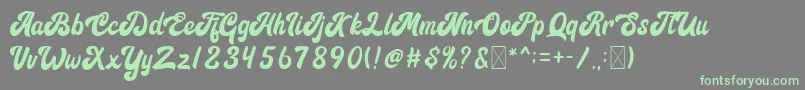 Signature Font – Green Fonts on Gray Background