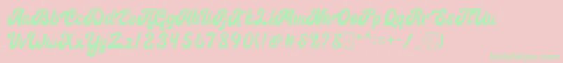 Signature Font – Green Fonts on Pink Background