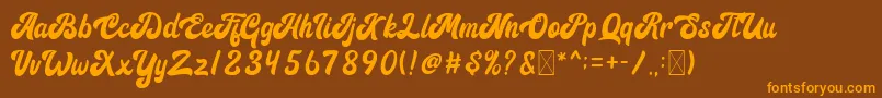 Signature Font – Orange Fonts on Brown Background