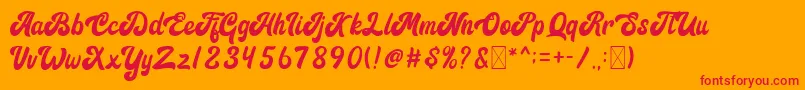 Signature Font – Red Fonts on Orange Background