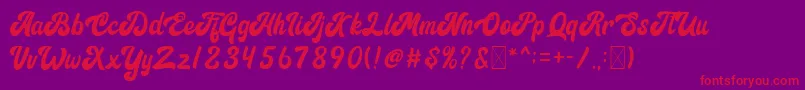 Signature Font – Red Fonts on Purple Background