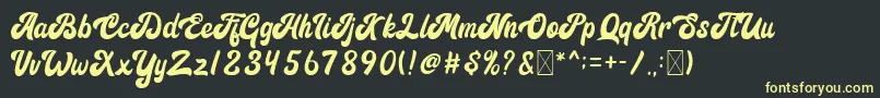 Signature Font – Yellow Fonts on Black Background