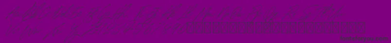 SignatureVP PersonalUse-fontti – mustat fontit violetilla taustalla